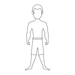 isolated cute standing man icon vector illustration graphic design