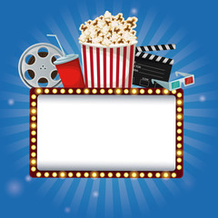 color background billboard banner with elements film movie