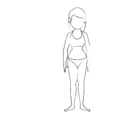 isolated cute standing women icon vector illustration graphic design