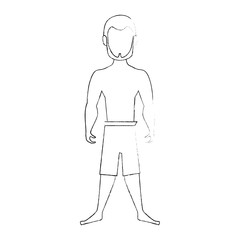 isolated standing man cartoon icon vector illustration graphic design