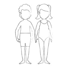 Fototapeta na wymiar isolated cute boy and girl icon vector illustration graphic design