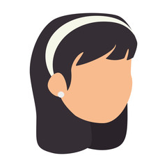isolated cute wife face icon vector illustration graphic design