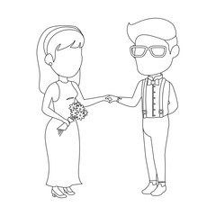 isolated cute newlywed couple icon vector illustration graphic design