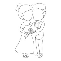isolated cute newlywed couple icon vector illustration graphic design