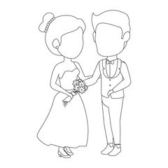 isolated cute newlywed couple icon vector illustration graphic design