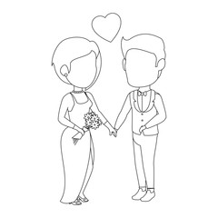 isolated cute newlywed couple icon vector illustration graphic design