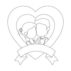 isolated newlywed couple banner icon vector illustration graphic design