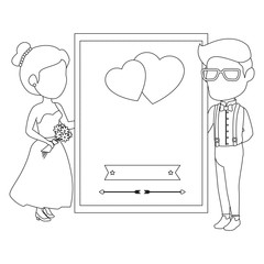isolated newlywed couple love wall icon vector illustration graphic design