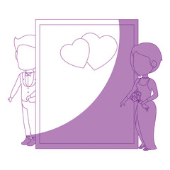 isolated newlywed couple love wall icon vector illustration graphic design
