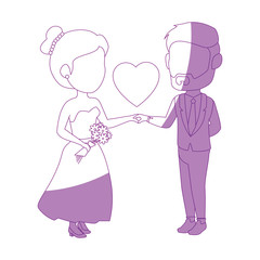 isolated cute newlywed couple icon vector illustration graphic design
