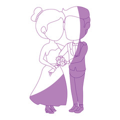 isolated cute newlywed couple icon vector illustration graphic design