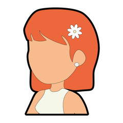 isolated cute upperbody wife icon vector illustration graphic design