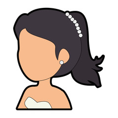 isolated cute upperbody wife icon vector illustration graphic design