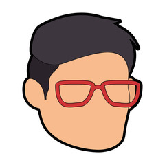 isolated cute husband face icon vector illustration graphic design