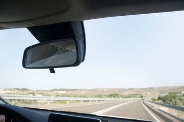 Driving a car in road