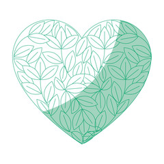 isolated sheet tree heart icon vector illustration graphic design