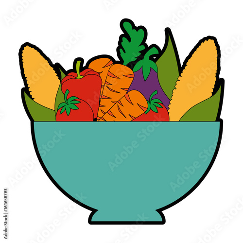 "isolated vegetables bowl icon vector illustration graphic design