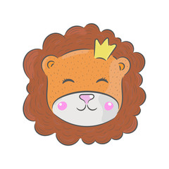Vector hand drawn illustration. Lion, children's illustration.