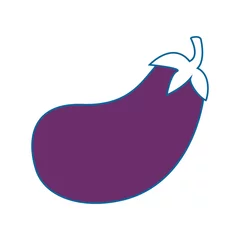 Tuinposter isolated cute eggplant icon vector illustration graphic design © Gstudio
