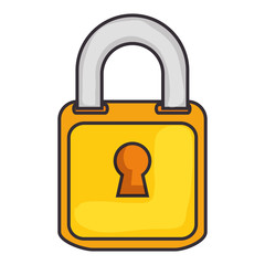 security padlock icon over white background vector illustration