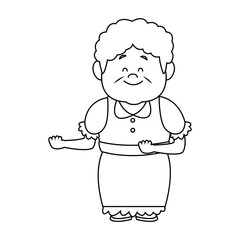 portrait of lovely grandmother old woman happy