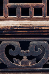 Wood carving on traditional house,Architectural details.