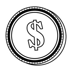 money coin icon over white background vector illustration