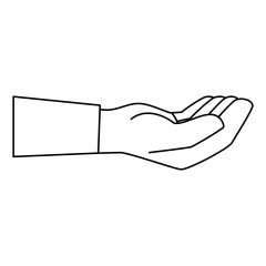 hand icon over white background vector illustration