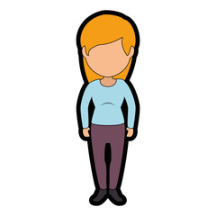 isolated cute businesswoman standing icon vector illustration graphic design