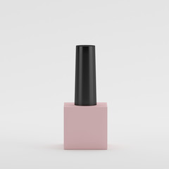 Obraz premium Blank Nail Polish Mock-up Template On Isolated White Background, Ready For Your Design, 3D Illustration