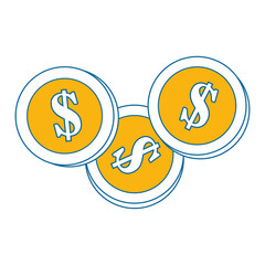 isolated money coins icon vector illustration graphic design