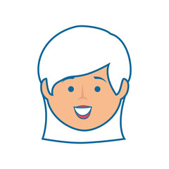 isolated cute woman face icon vector illustration graphic design