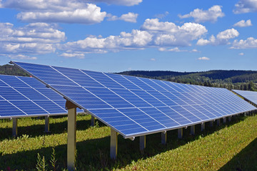 Solar panels on field.