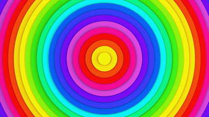 Colorful concentric lines abstract 3D rendering