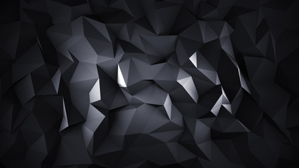 Black low poly 3D surface