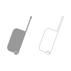 Bag on wheels the grey set icon .