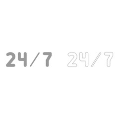 24/7 service the grey set icon .