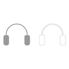 Headphone the grey set icon .