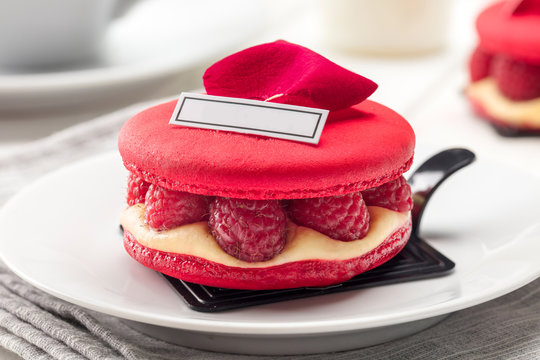 Delicious Ispahan Macaroon on the Table.