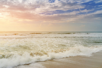 Landscape of tropical beach nature and clouds on horizon in Thailand. Summer relax outdoor concept.