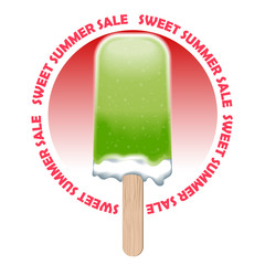 Ice cream banner summer realistic vector illustration