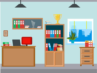 Office workplace vector illustration background