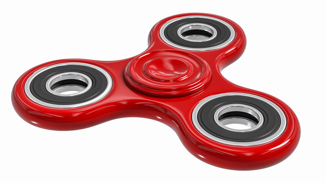 red fidget finger spinner stress, anxiety relief toy