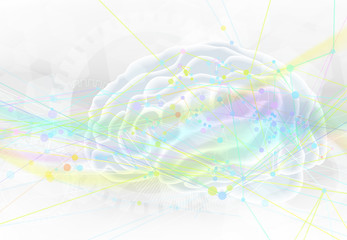 white brain abstract wavy background
