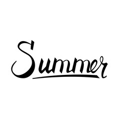 Hand lettered text Summer. Calligraphic season inscription. handwritten typography.