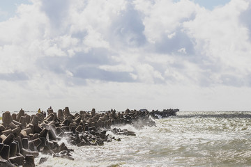 The Baltic Sea large waves and wind boards