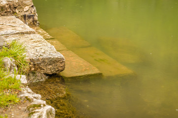 The stairs under water 