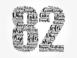 Happy 82nd birthday word cloud collage concept