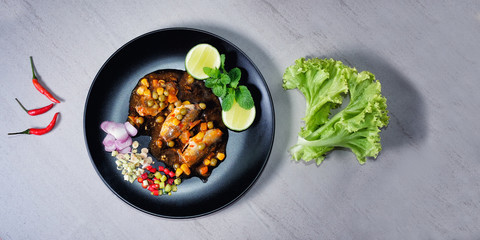 Thai Food - Spicy Canned Sardine Salad (Yum Pla Ka-Pong)