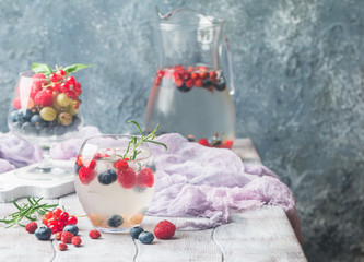 Obraz na płótnie Canvas Detox fruit infused flavored water.